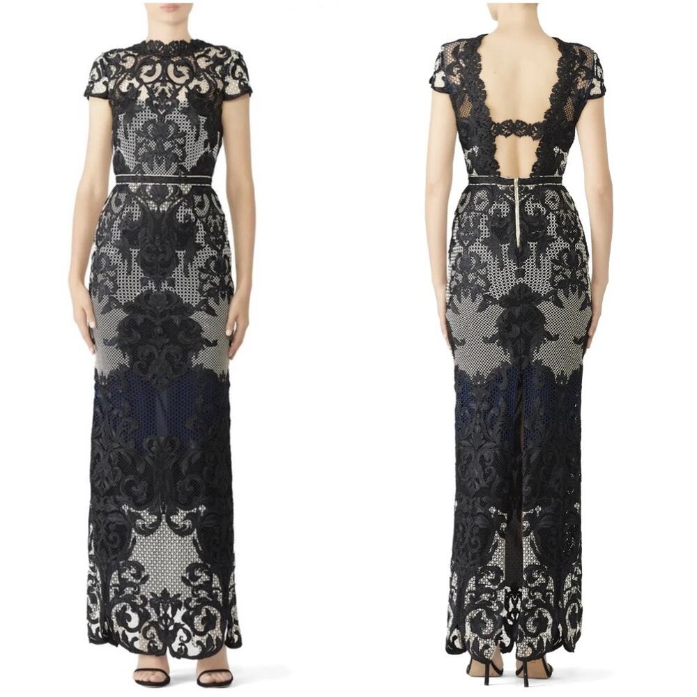 BHLDN Marchesa Notte Waldon Maxi Dress Embroidered Lace Backless Formal Gown